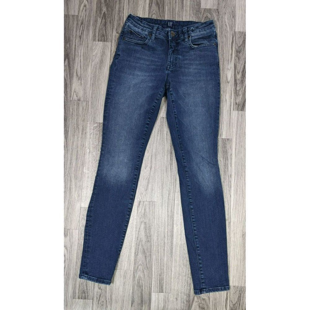Gap Womens Size 26 Regular Pockets Skinny‎ Denim Blue Jean Leggings
